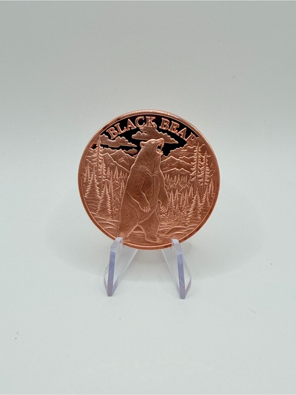1 oz Black Bear Pure .999 Copper Bullion Round Collectible Coin